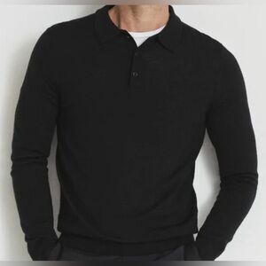 Reiss Trafford merino wool polo shirt size medium